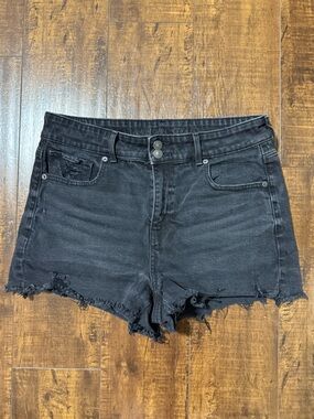 American Eagle Outfitters Black Stretch High-Rise Denim Shorts